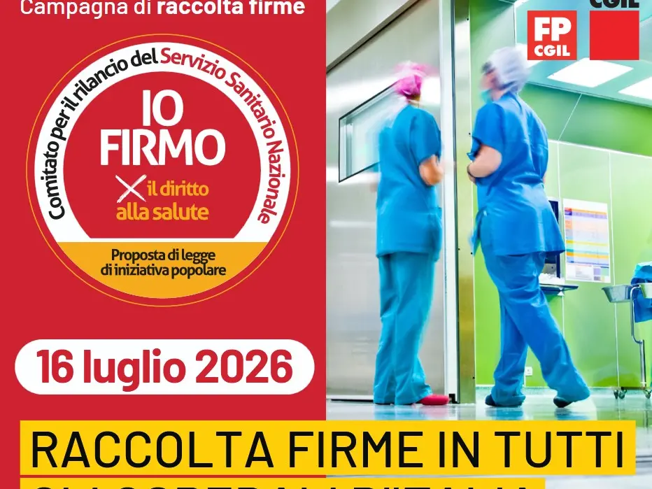 Sanità: Cgil, 16 luglio giornata straordinaria raccolta firme negli ospedali di tutta Italia per proposta di legge