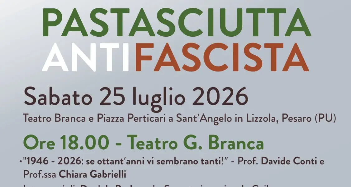 Pastasciutta Antifascista – ‘1946-2026: se ottant’anni vi sembrano tanti!’