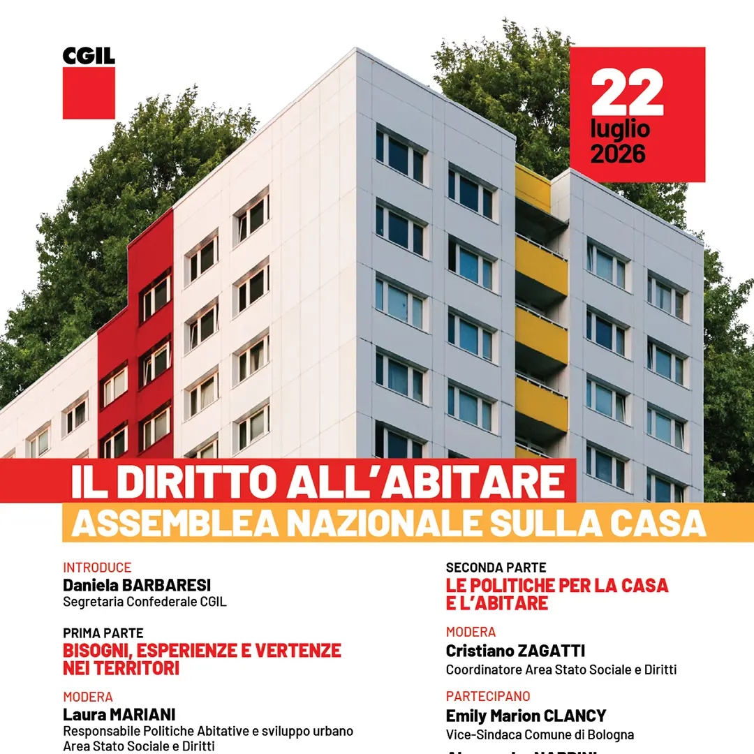 Casa: 22 luglio a Roma Assemblea nazionale delegati Cgil su diritto all’abitare con Landini