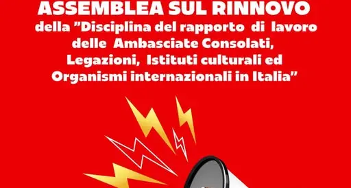 Ambasciate e Consolati, assemblea CGIL Roma e Lazio sul nuovo contratto 2026-2028