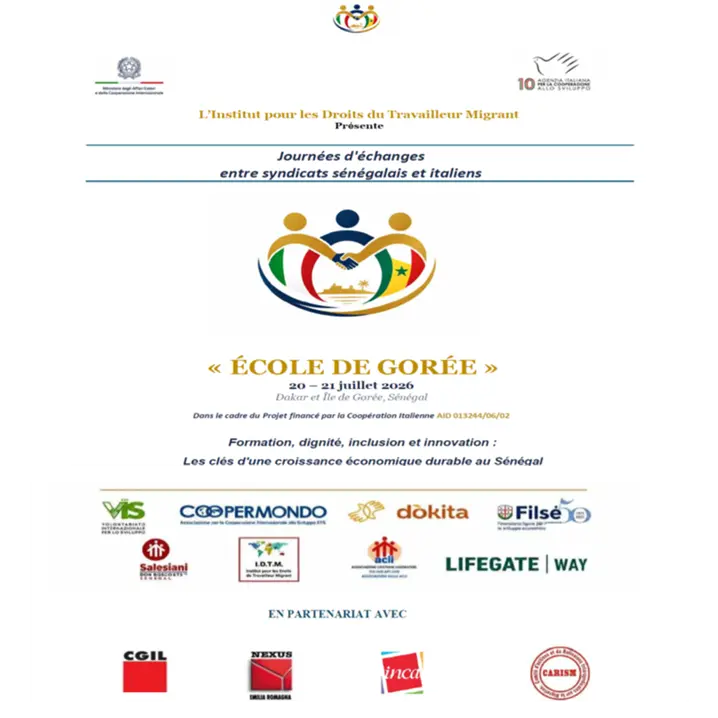 Senegal, la CGIL all'École de Gorée 2026: cooperazione, diritti e tutela dei lavoratori migranti