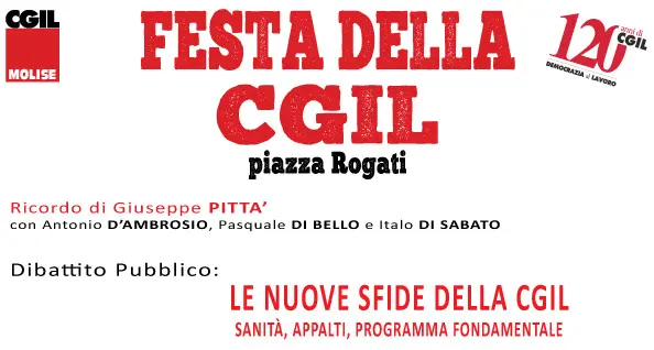 Festa Cgil Molise – Le nuove sfide della Cgil: sanità, appalti, programma fondamentale