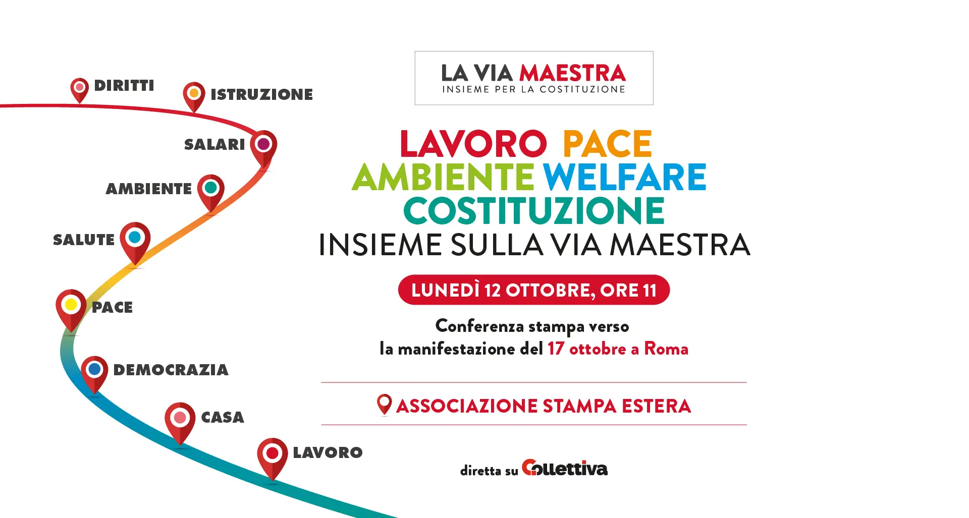 “La Via Maestra”: conferenza stampa verso la manifestazione del 17 ottobre