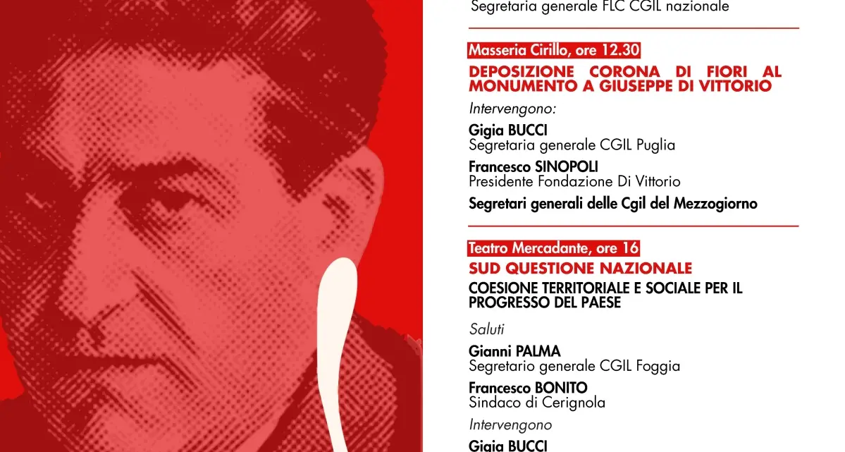 69° anniversario della scomparsa di Giuseppe Di Vittorio
