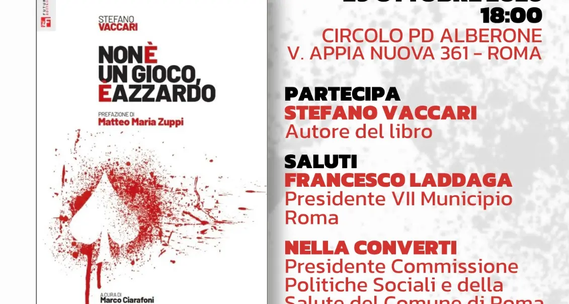 Presentazione del libro ‘Non è un gioco, è azzardo’
