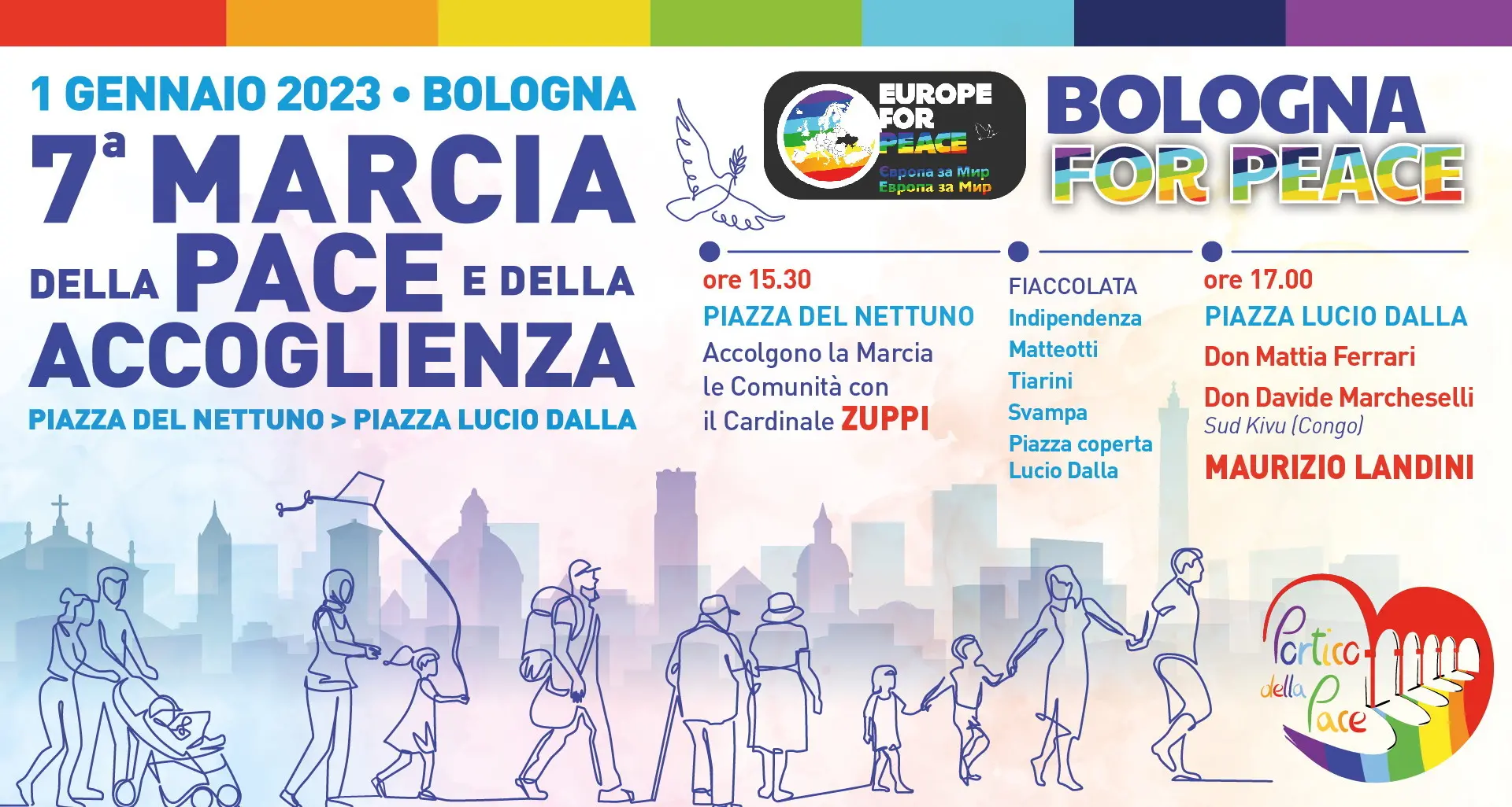 Settima edizione Marcia della pace e dell'accoglienza. 1 gennaio 2023 a Bologna, conclude Maurizio Landini
