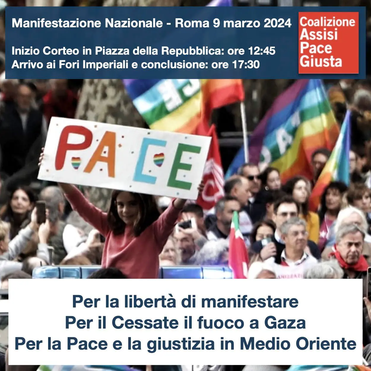 Manifestazione nazionale per la pace il 9 marzo a Roma - volantino