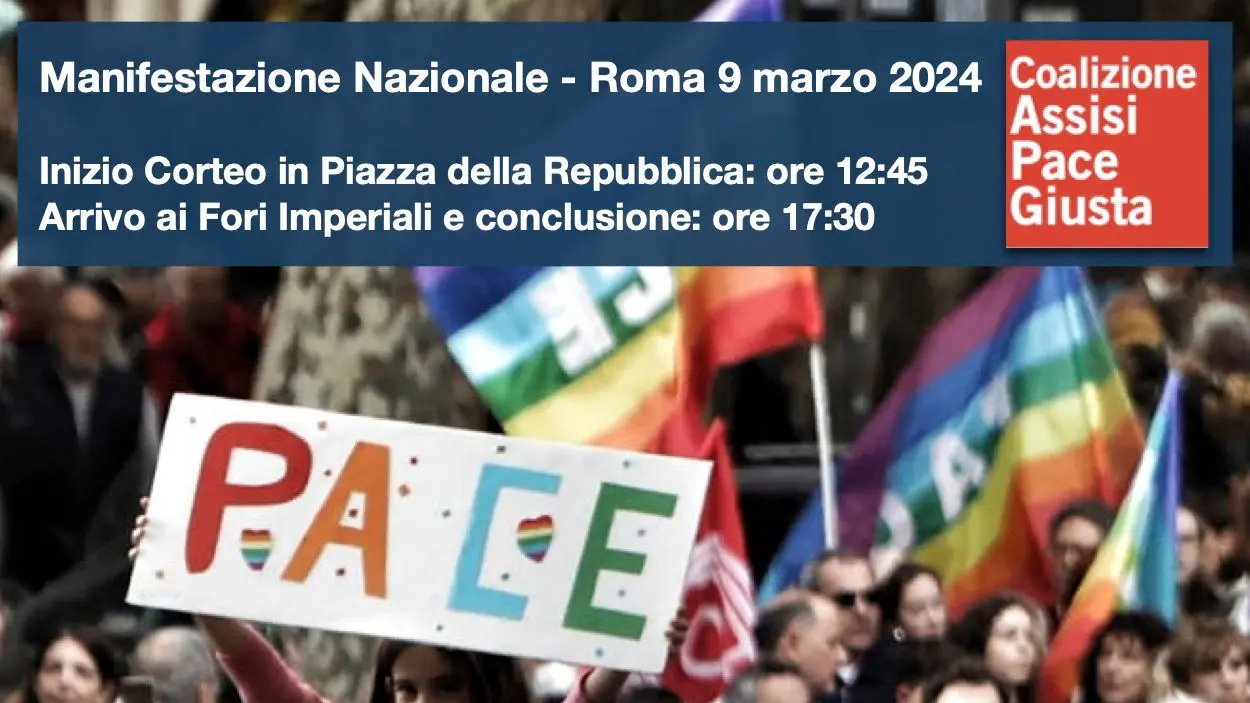 Manifestazione nazionale per la pace il 9 marzo a Roma - volantino
