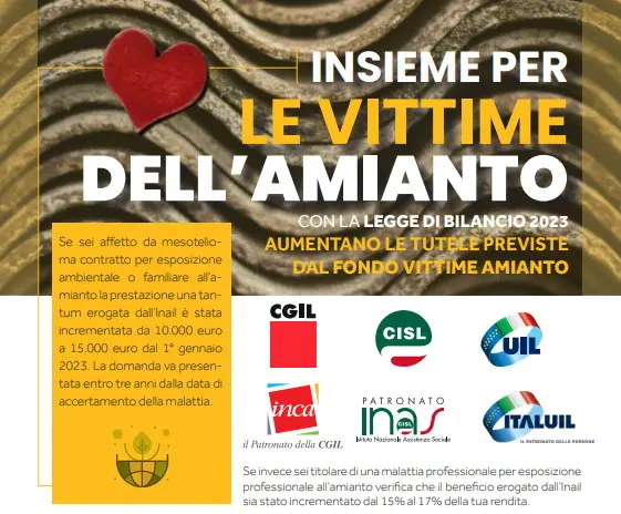 CGIL, CISL E UIL, Insieme Per Le Vittime Dell’amianto. Con La Legge Di ...