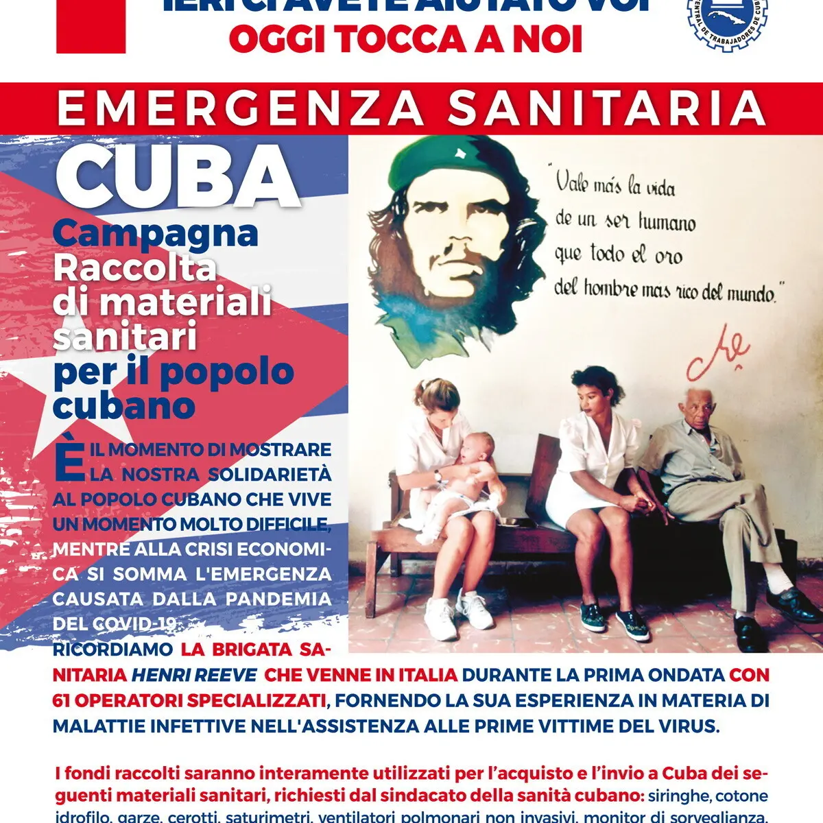 Al via campagna di solidarietà per Cuba
