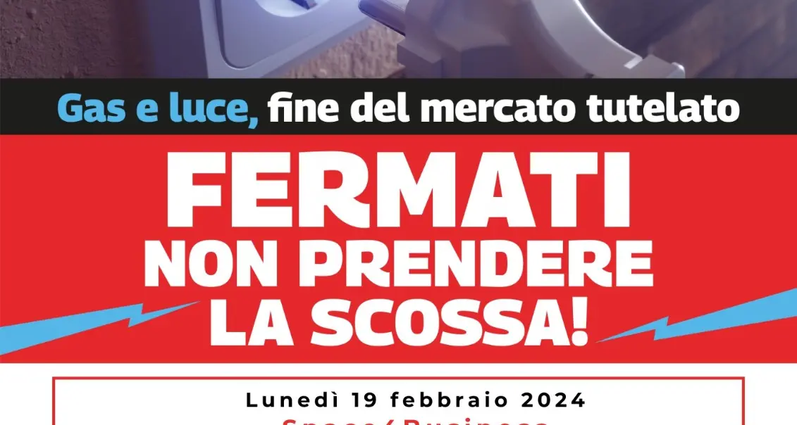 Fine del mercato tutelato ‘Fermati, non prendere la scossa!’ – iniziativa a Genova