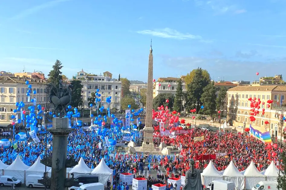 Cgil, Uil: al via scioperi e manifestazioni. Landini e Bombardieri in Piazza del Popolo a Roma