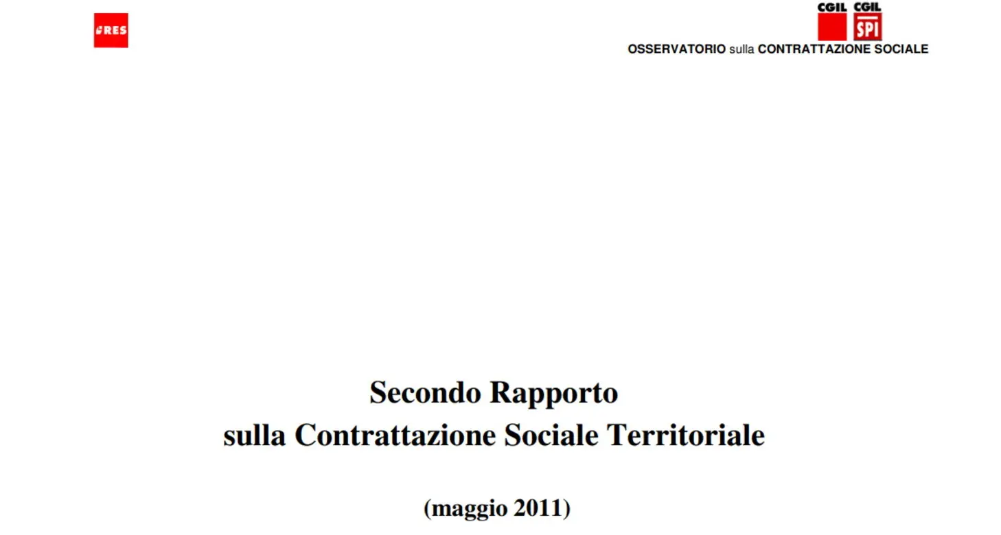 Secondo Rapporto sulla Contrattazione Sociale Territoriale
