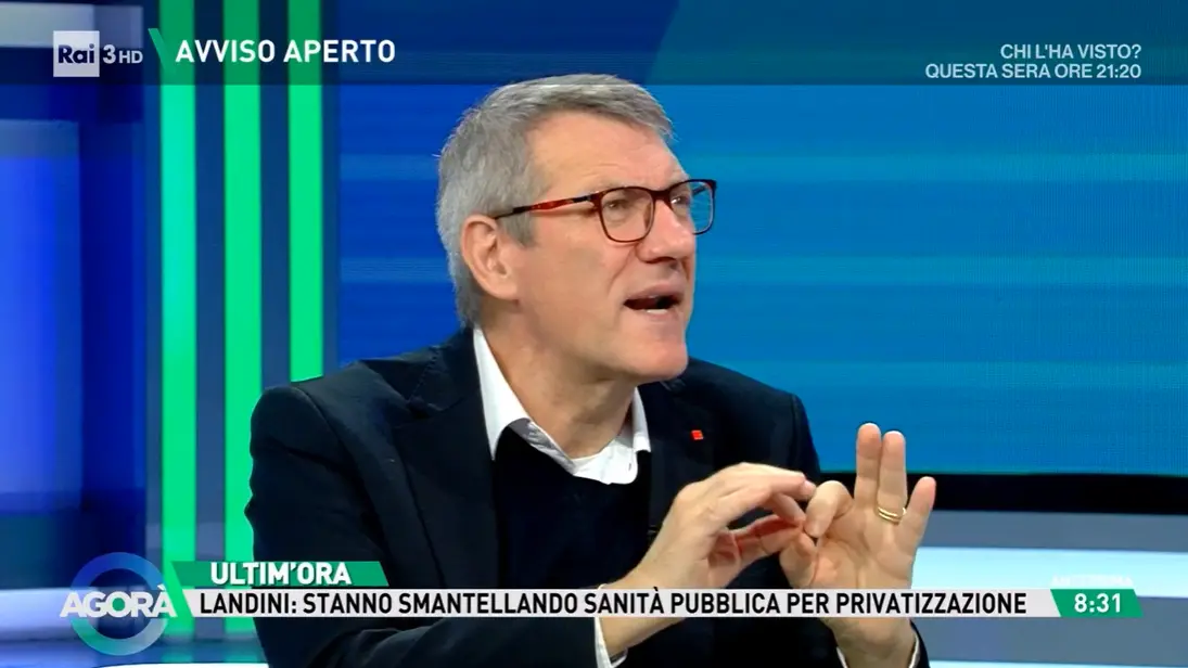 Intervista a Maurizio Landini a Agorà su Rai3
