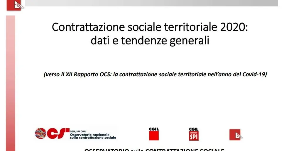 Verso il XII Rapporto OCS: la contrattazione sociale territoriale nell’anno del Covid-19