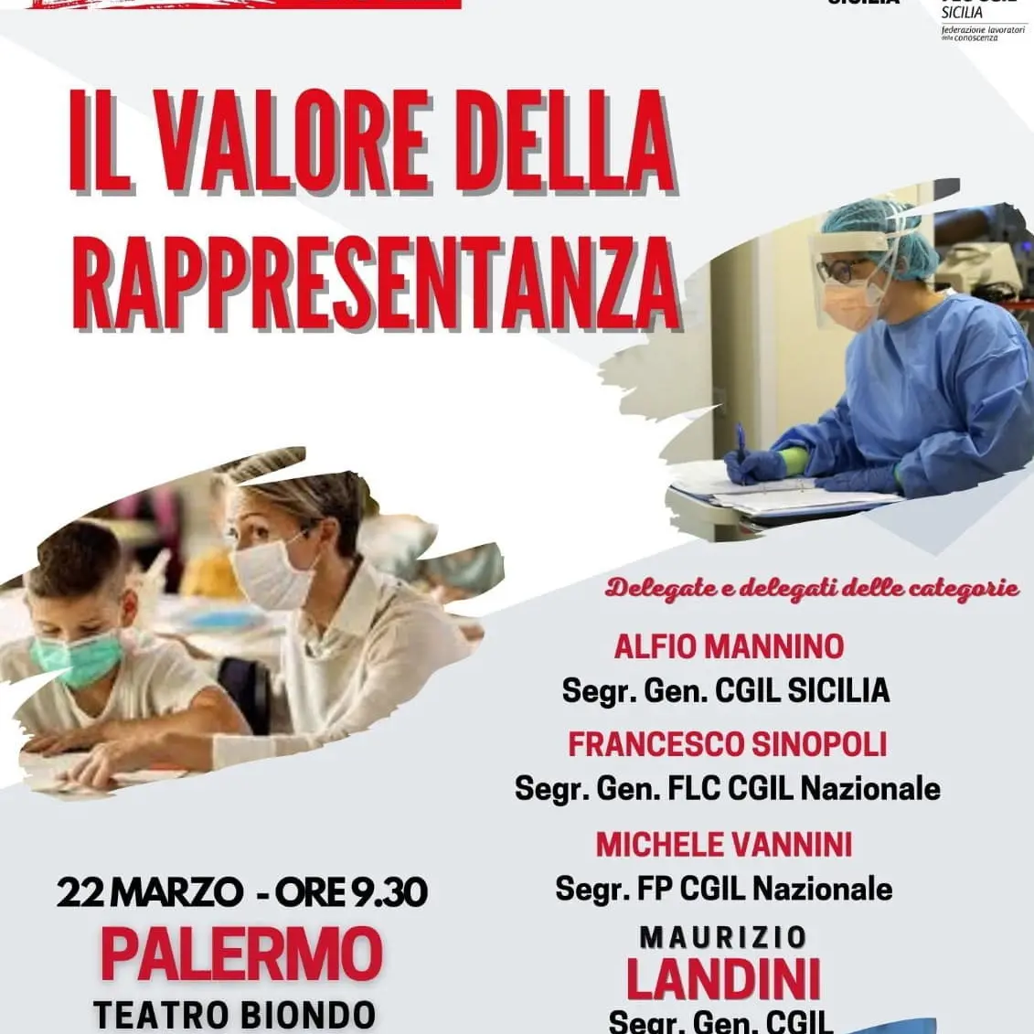 Rsu 2022: ‘Il valore della rappresentanza’, il 22 marzo iniziativa a Palermo con Landini