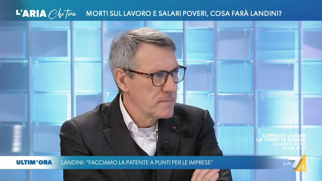 Maurizio Landini intervista a 'L'aria che tira' su La7