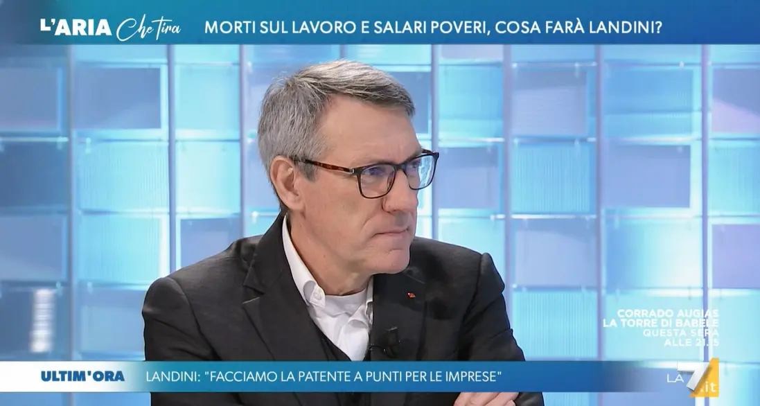 Maurizio Landini intervista a 'L'aria che tira' su La7