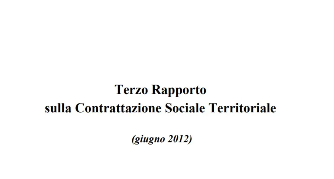 Terzo Rapporto sulla Contrattazione Sociale Territoriale