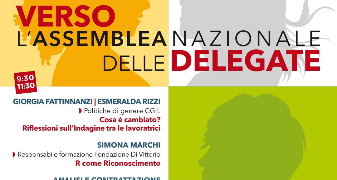 Lavoro: 10 maggio a Roma convegno CGIL 'Verso l'Assemblea nazionale donne' con Landini, Camusso, Carfagna, Orlando