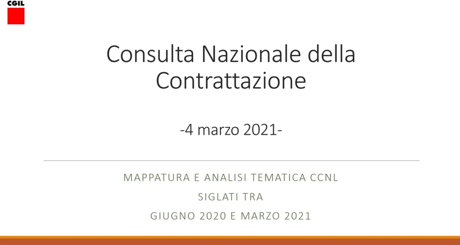 Consulta Nazionale della Contrattazione - 4 marzo 2021