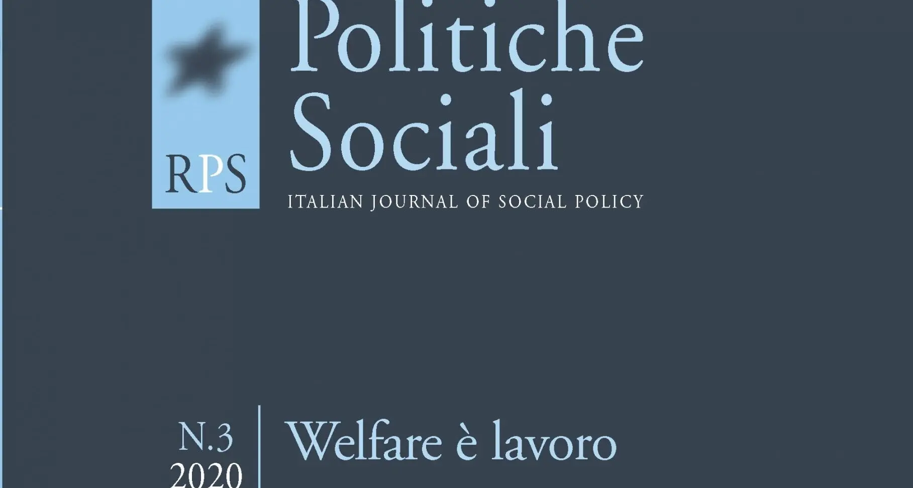 “Welfare è lavoro”: pubblicato il n. 3/2020 di RPS La Rivista delle Politiche Sociali